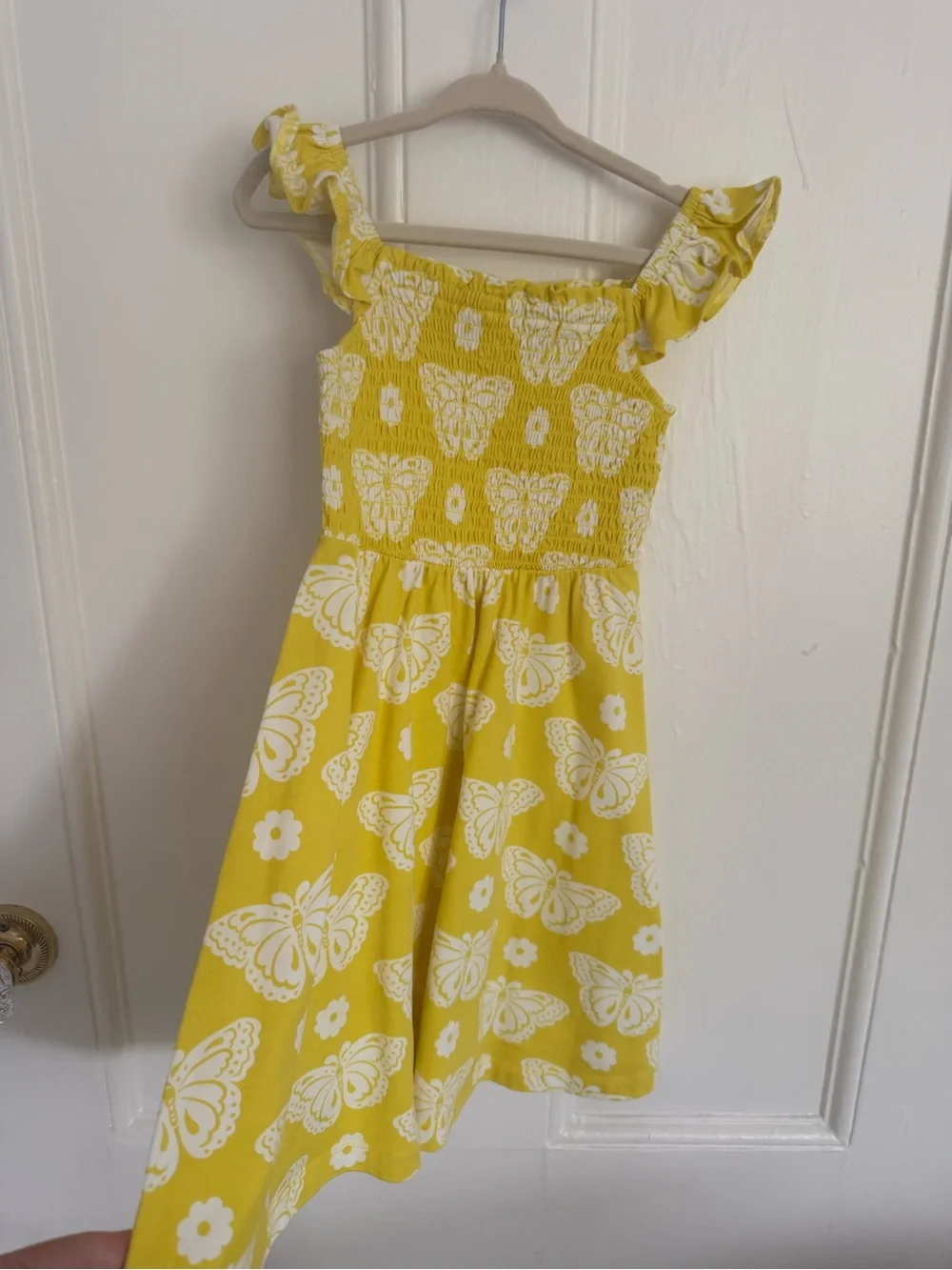 Mini Boden Yellow Butterfly Smocked Sundress